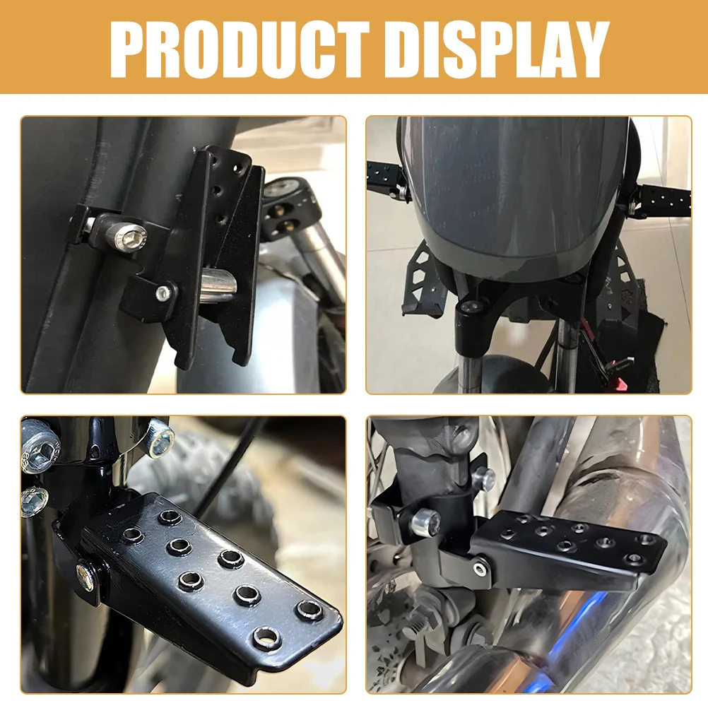 

1 Pair Metal Bike Seat Pedals Folding Steel Foot Pegs Non-Slip Bicycle Rear Pedal For Universal Mountain Bike Track