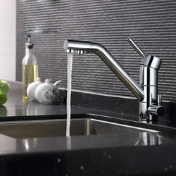 3 in 1 Kitchen Water Filter Faucet Three-Way Faucet Osmosis System Tap Rotatable 3 Way Water Filter Kitchen