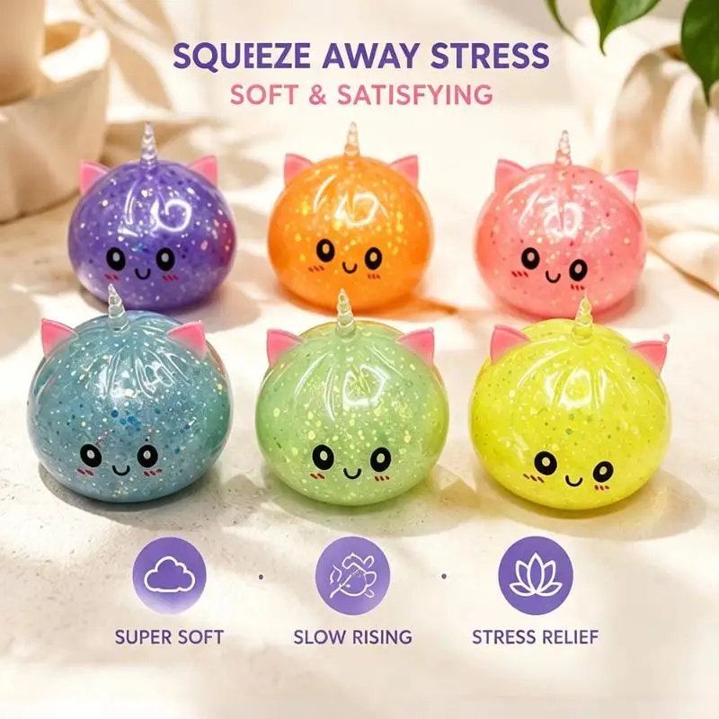 1Pcs Fidget Sensory Anxiety Relief Toy Giant Bao Bun Squishy Popping Bead Filled Soft Squeeze Toys Office Desk Companion Prop
