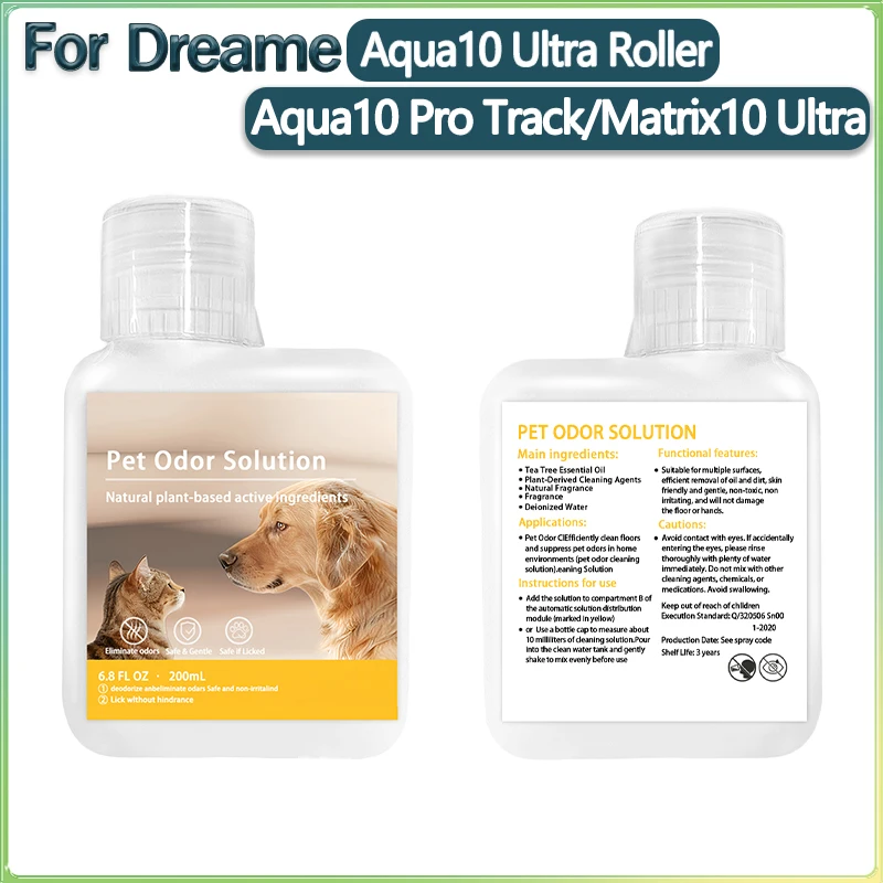 Oryginalne części do Dreame Aqua10 Ultra Roller/Matrix10 Ultra: płyn do czyszczenia, dezodoryzacji i sterylizacji podłóg i sierści zwierząt.