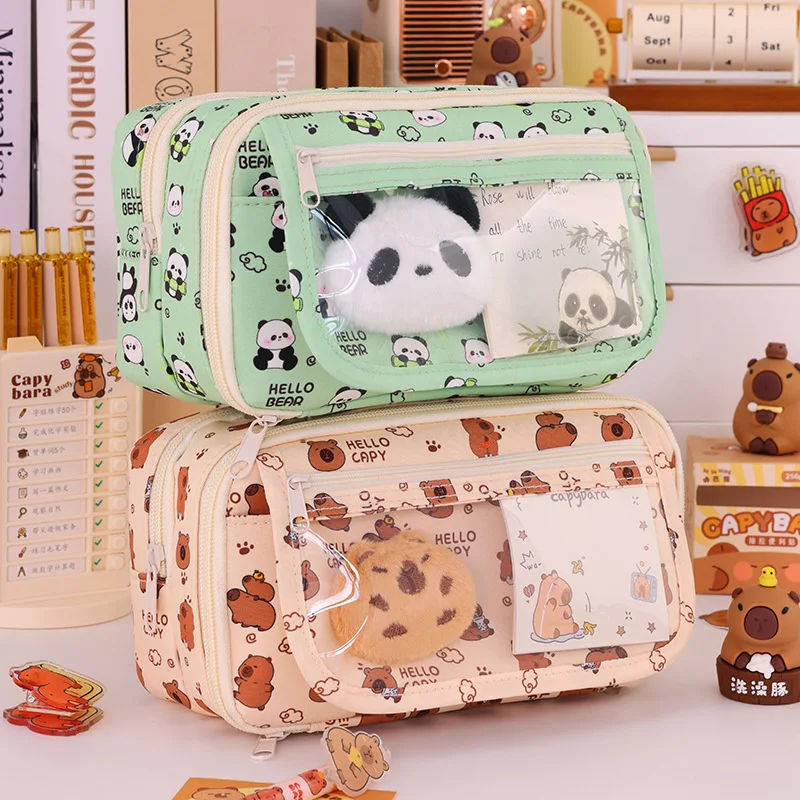 

Капибала, 9-слойный вместительный прозрачный пенал, высококачественный органайзер для канцелярии, многофункциональный пенал для детей