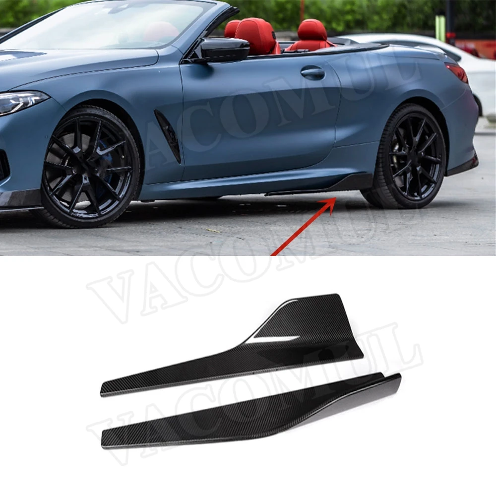 VACOMUL 2Pcs Carbon Fiber Side Skirts Lips Bumper for BMW 8 Series G14 G15 G16 M Sport 2018-2021 Flap Cupwing Splitter Extension