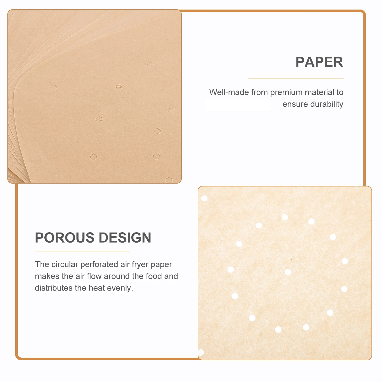 

100Pcs BreakResistant Perforated Parchment Paper Liners For Air Fryer Even Heat Distribution Baking Mat Steamer Liner