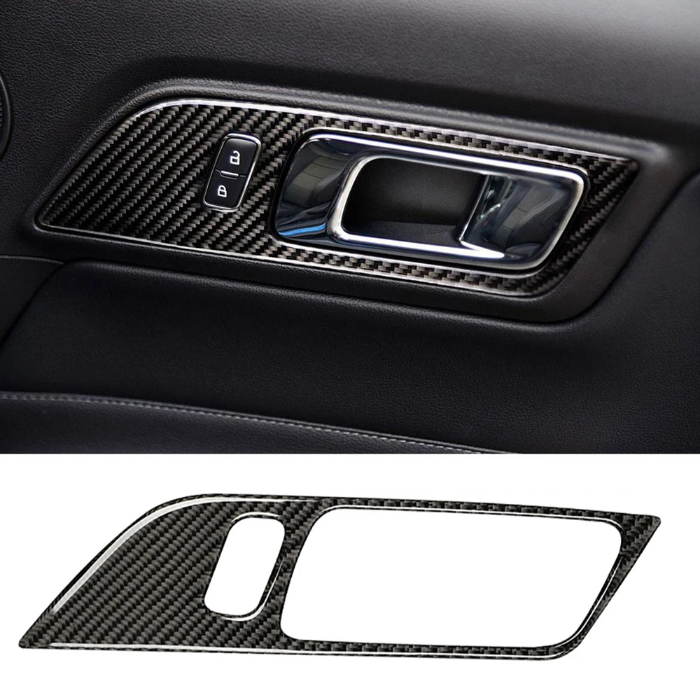 

2pcs For Ford Mustang 2015 2016 2017 2018 2019 2020 Car Interior Door Handle Cover Trims Carbon Fiber look Styling Accessories