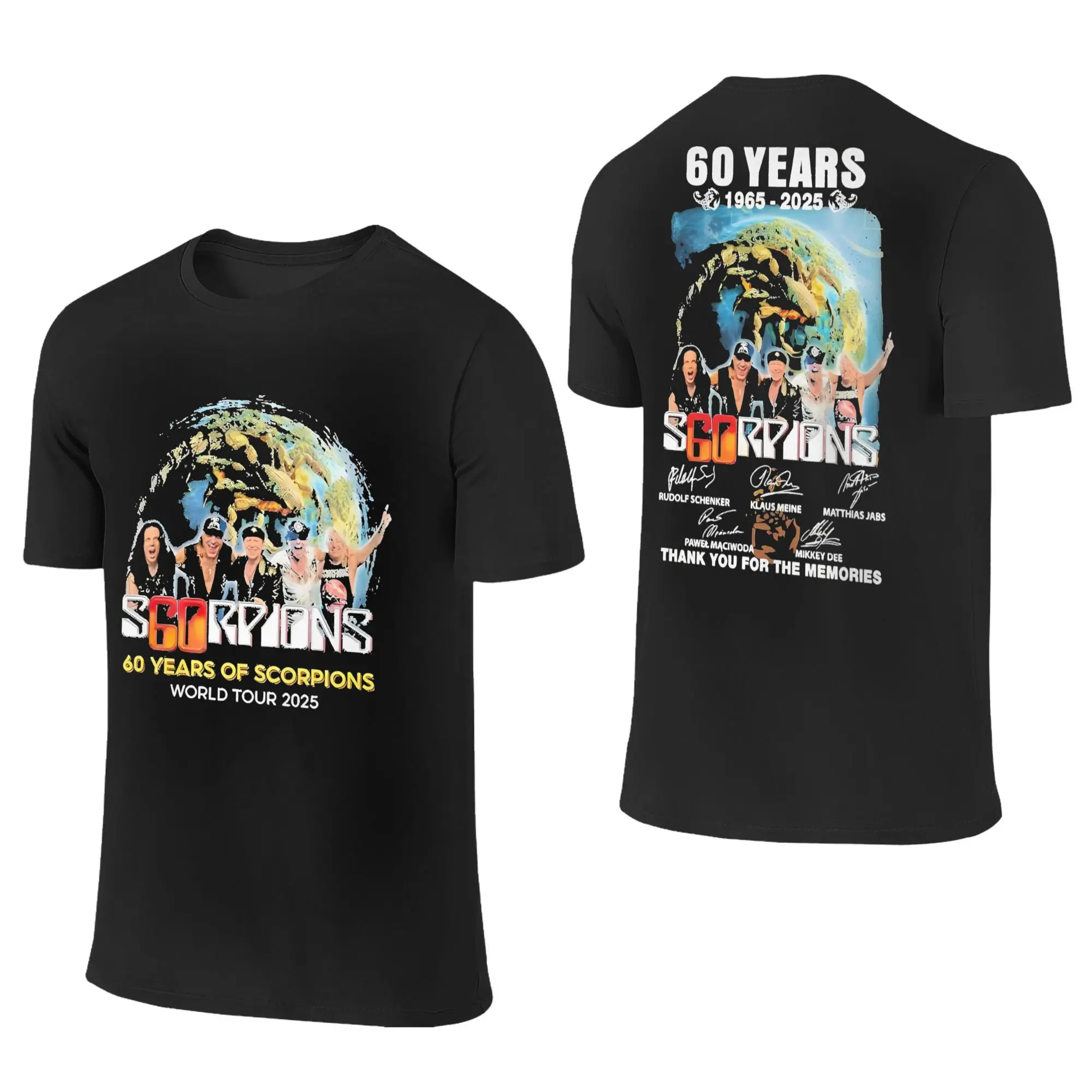 Streetwear T-Shirt New SCORPIONS 60 YEARS TOUR 2025 Cotton T Shirts Trending Tee Shirt for Couple Summer Short Sleeve Top Tees
