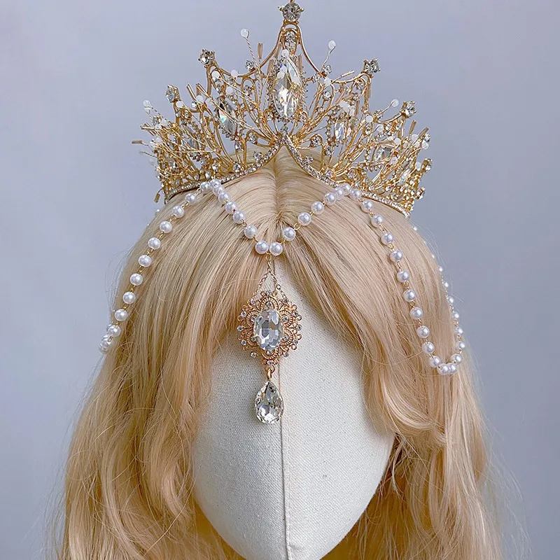 

Hand-Made Lolit Virgin Tuinga Hair Accessories Tea Party Flower Wedding Crown Headdress Exotic Style Photography Ornaments