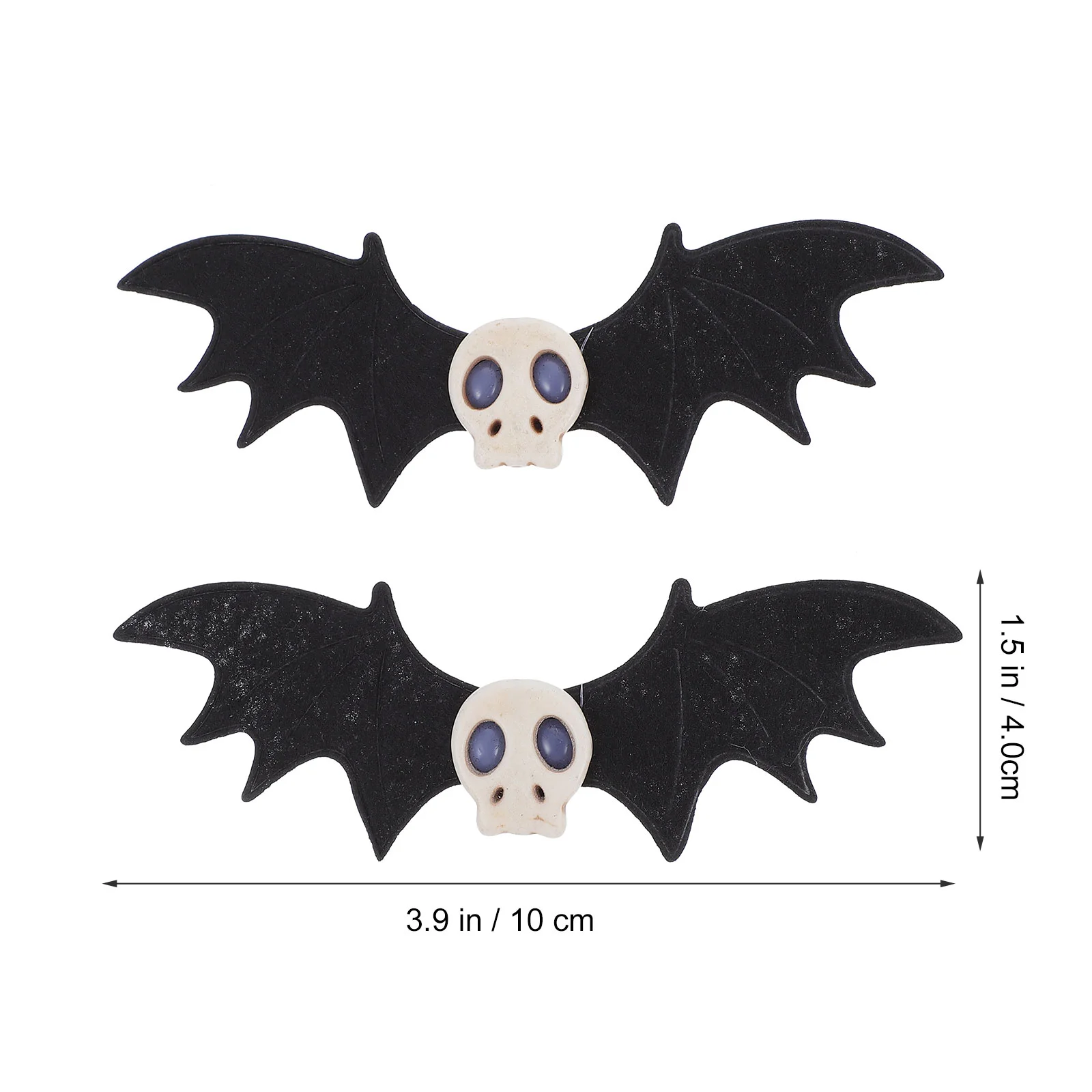 2 Pcs Halloween Hair Clips Accessories for Dress up Bat Skull Festival Cartoon Hairpin Party Alloy Girls