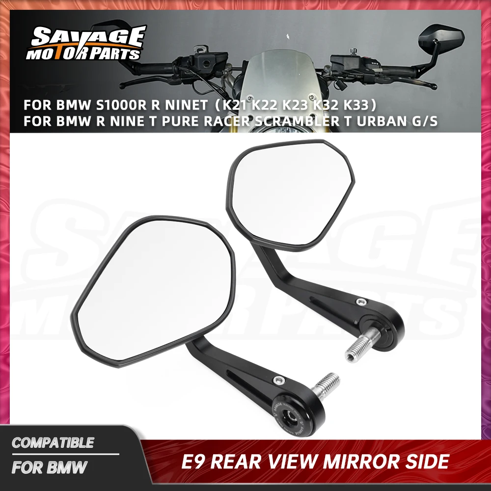 

For BMW R NineT 2024 360 Degree Adjustable Rearview Mirrors S1000R Pure Urban G/S Scrambler Racer 2015+ E9 Side Rear View Mirror