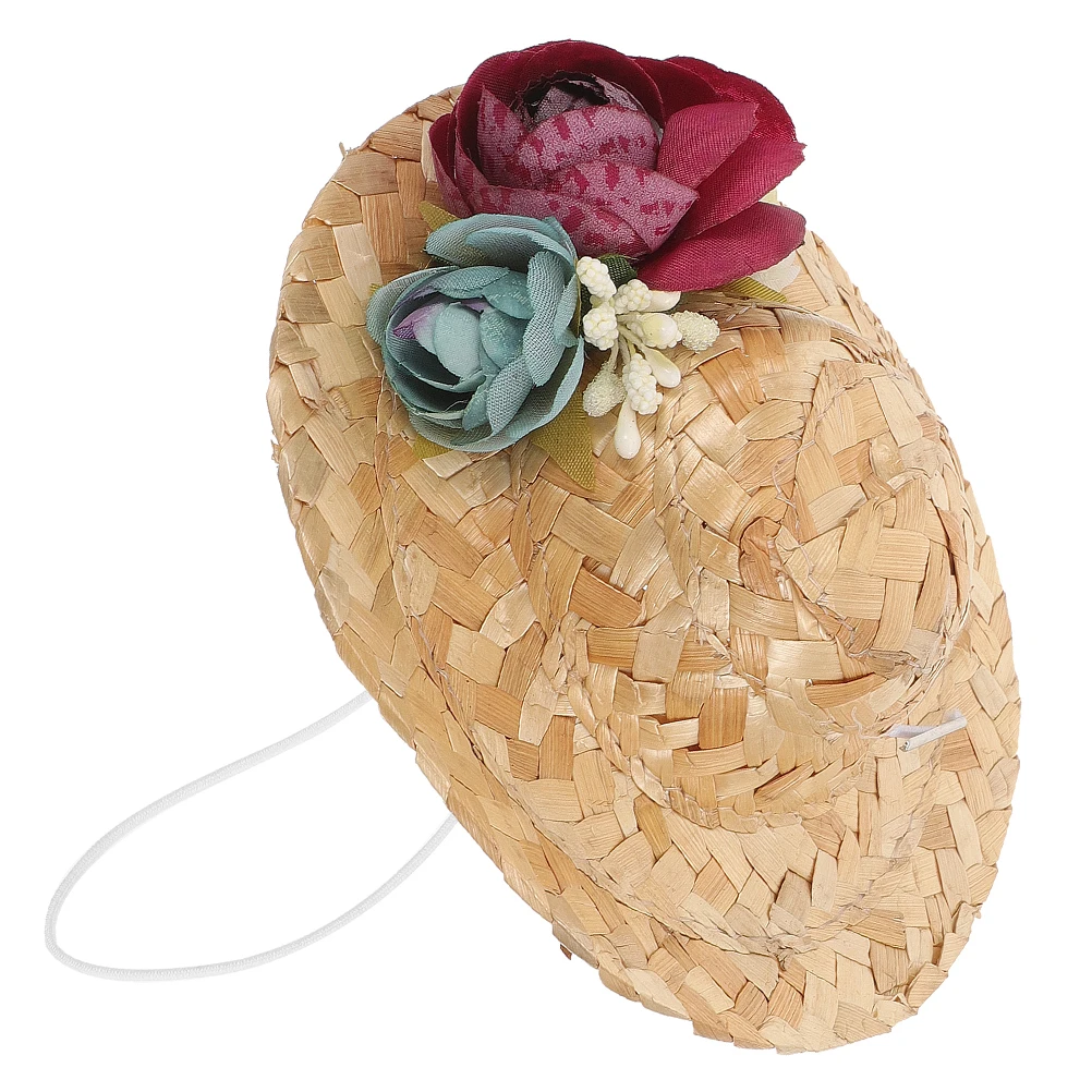

Pet Dog Straw Hat Decorative Puppy Sombrero Small Dog Woven Photo Prop Travel Headdress Pet Costume Hat Accessories