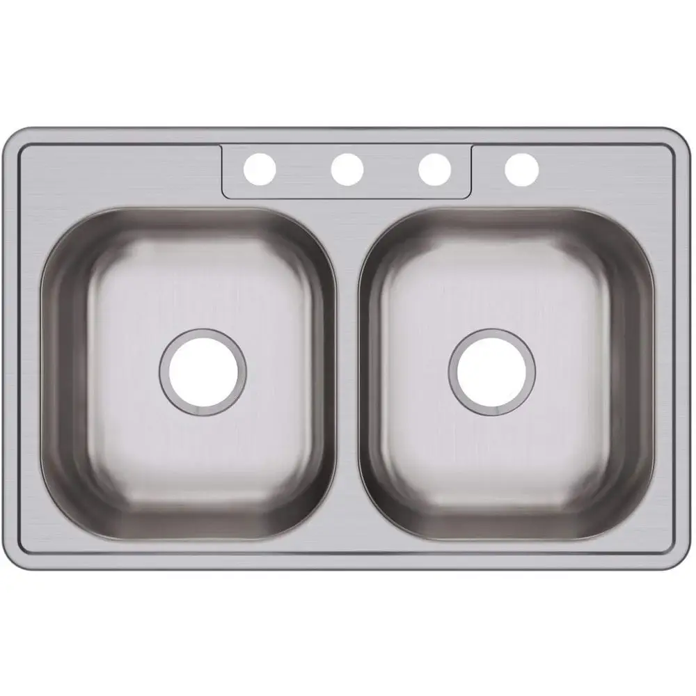 

Dayton D233214 Equal Double Bowl Top Mount StainlSteel Sink