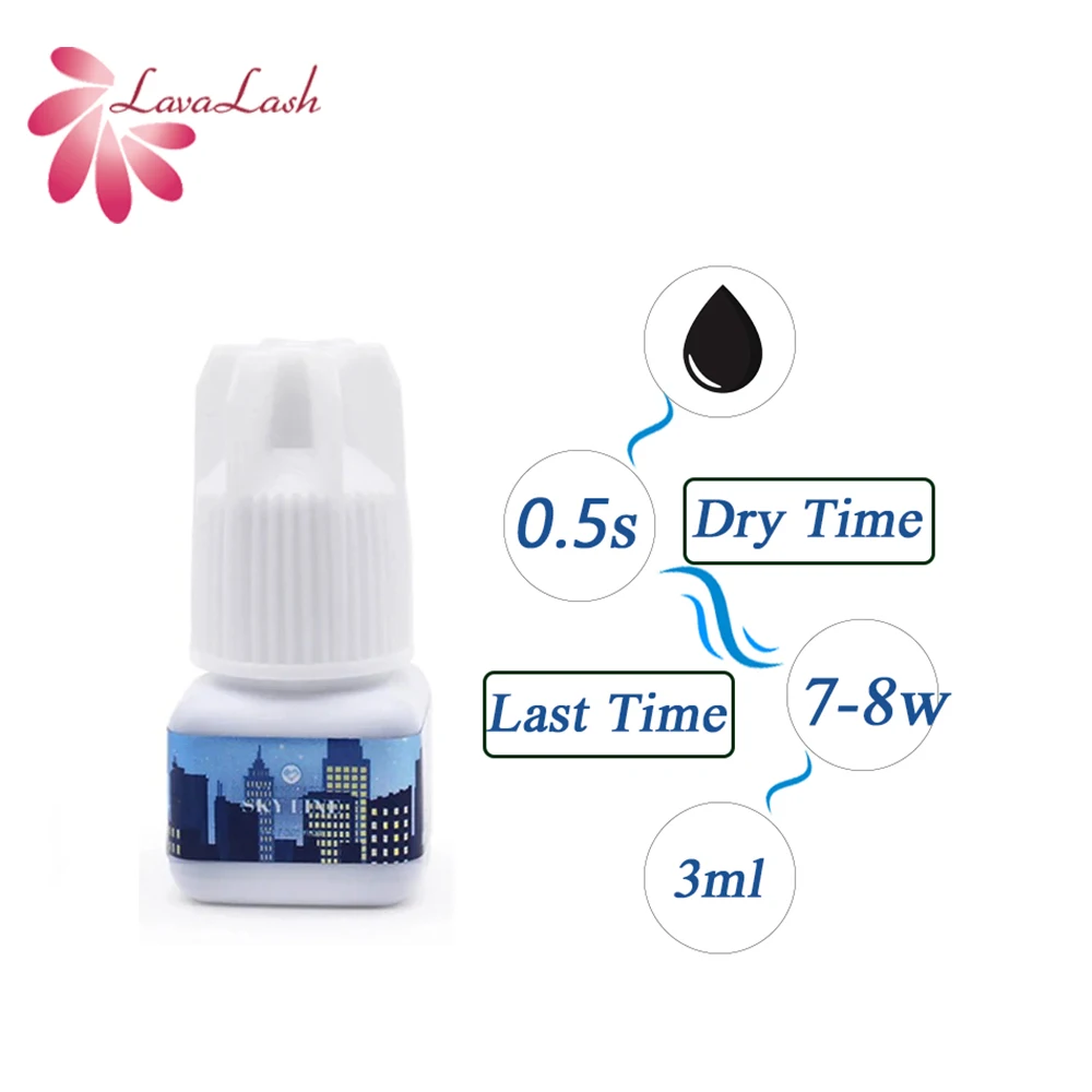 3ml SKY LINE Glue NEW Korea 0.5s Fake Eyelash Extension Glue 7week Long Lasting Lash Adhesive Lava Beauty Shop Makeup Tool