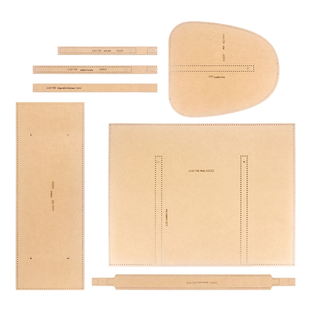 1set DIY Leather Business Bag Kraft Paper Template, Handbag Paper Pattern Drawing, Travel Bag Paper Stencil Making Mold Tool
