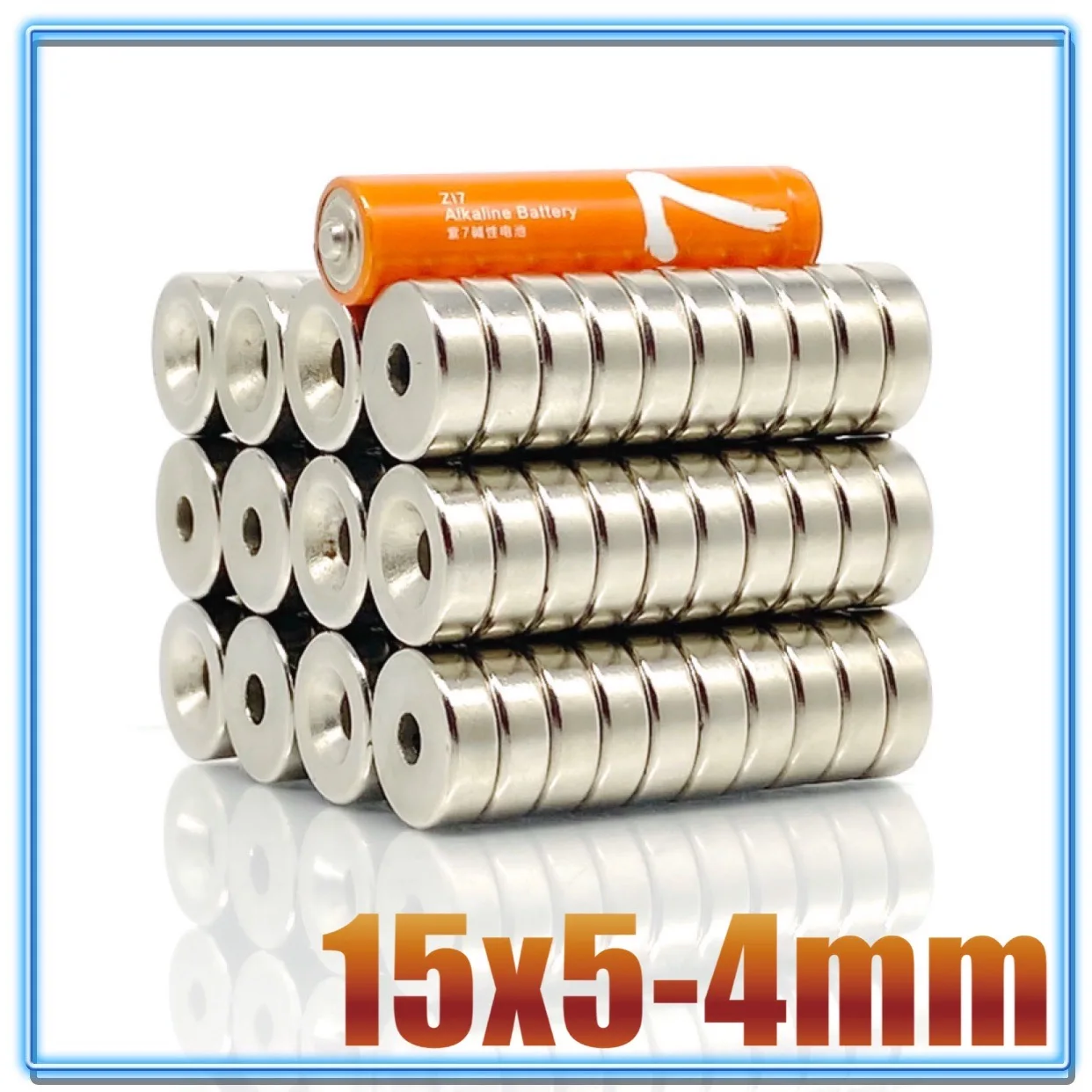 2-200Pcs 15x5-4 Round Neodymium Magnet 15mm x 5mm Hole 4mm N35 Super Powerful Small imanes Permanent NdFeB Magnetic Disc 15x5 mm