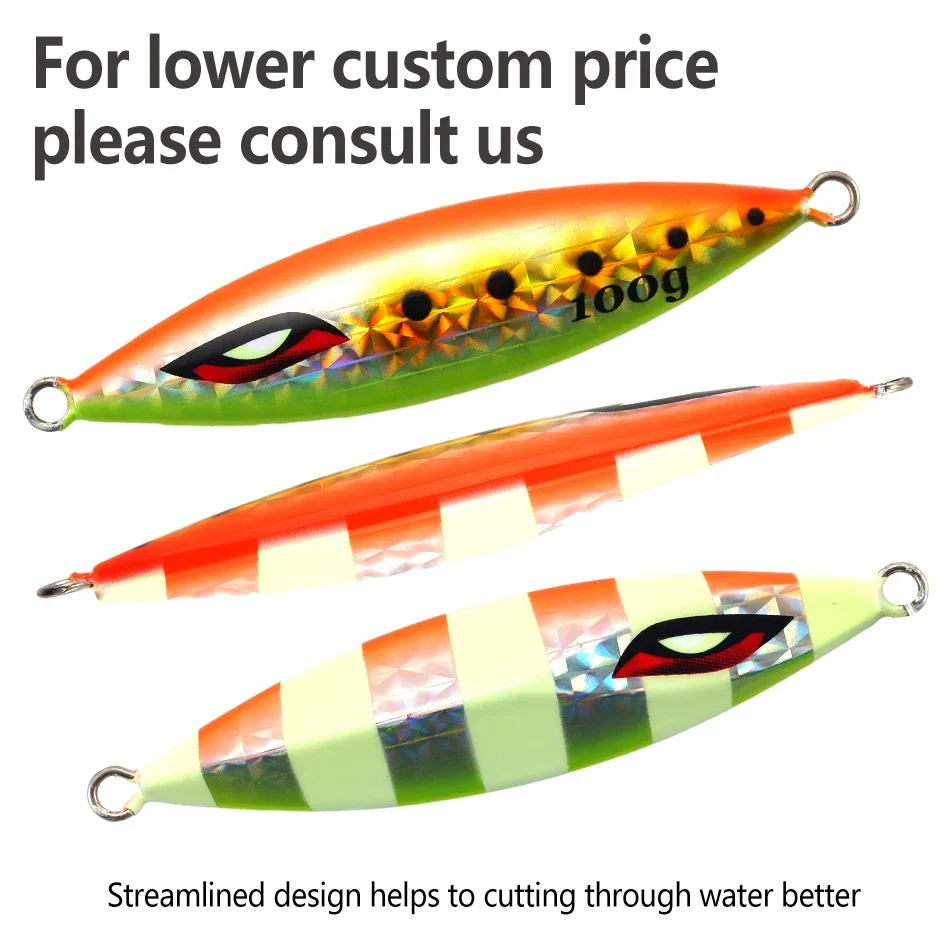 MOOKZZ New Metal Slow Jigjing Fishing lure 40G 60G 80G 100G 130G 150G 180G 200G Sea Boat Sinking Lures