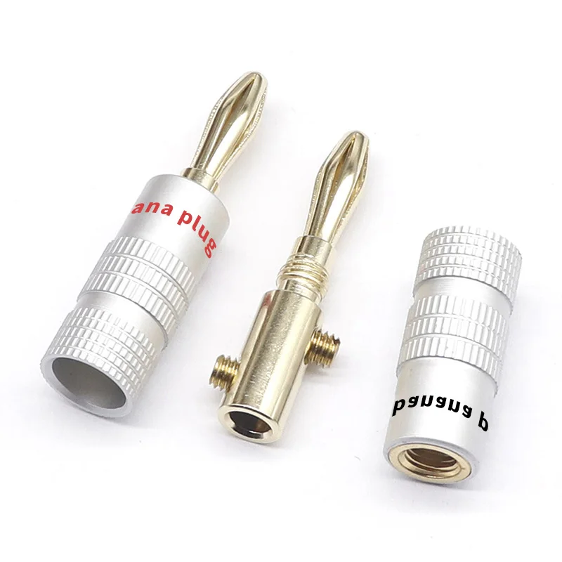 20pcs/10pairs LBSF BANANA PLUGS 24K Gold-plated 4MM Banana Connector with Screw Lock For Audio Jack Speaker Plugs