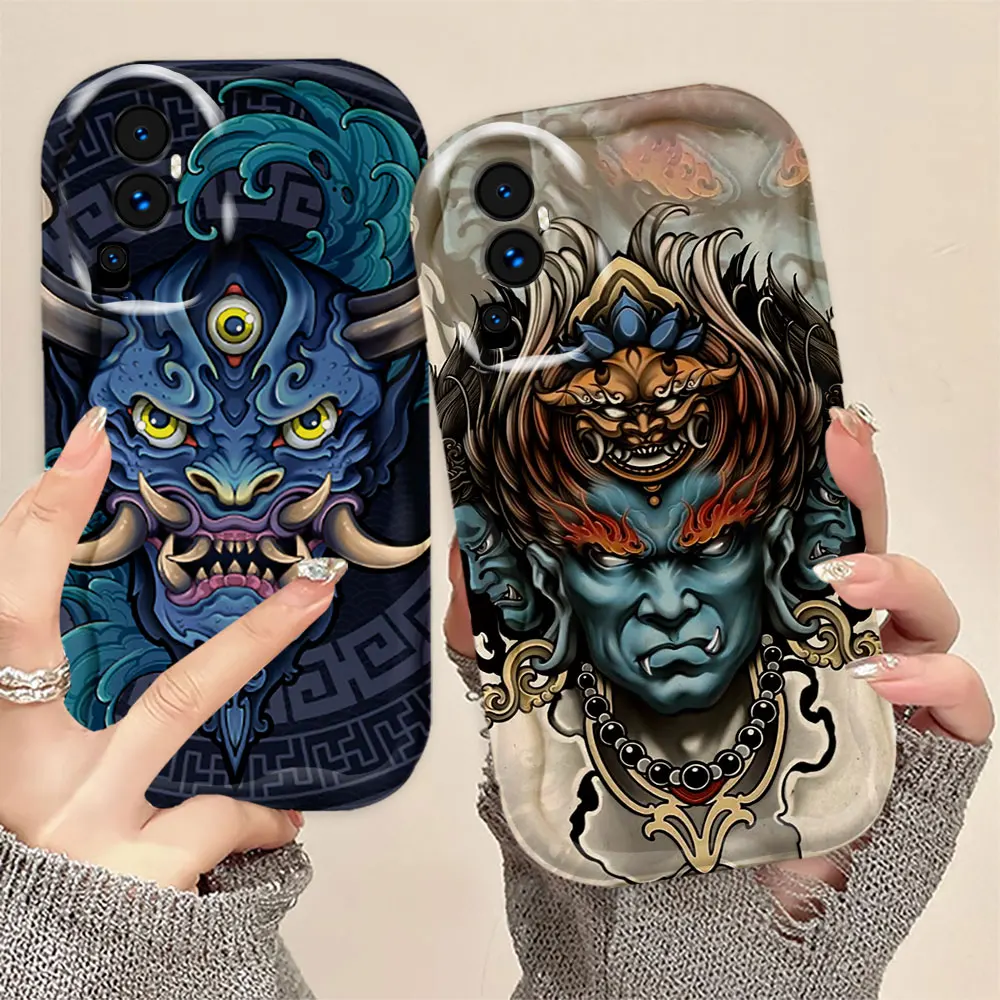 Japanese Samurai Ghost Mask  Phone Case Cover For OPPO FindX3lite RENO 12 12F 11 11F 8 8T 7 7Z 6 5 5F 4 LITE PRO 5G