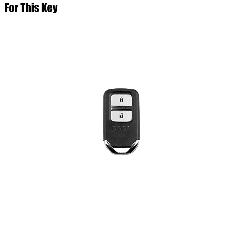 Bling Diamond Leather Metal Car Remote Smart Key Fob Case Cover Bag For Honda Accord Civic CR-V HR-V Pilot Odyseey Crosstour Fit