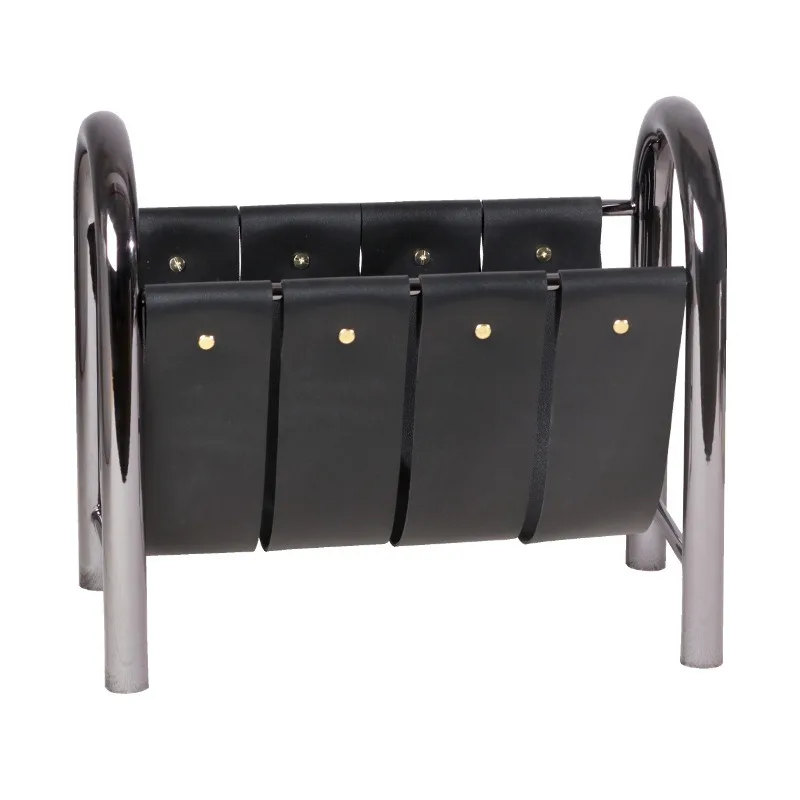 

Modern light luxury metal suspenders, leather magazine shelves, bookshelves, ornaments, model rooms, sales offices