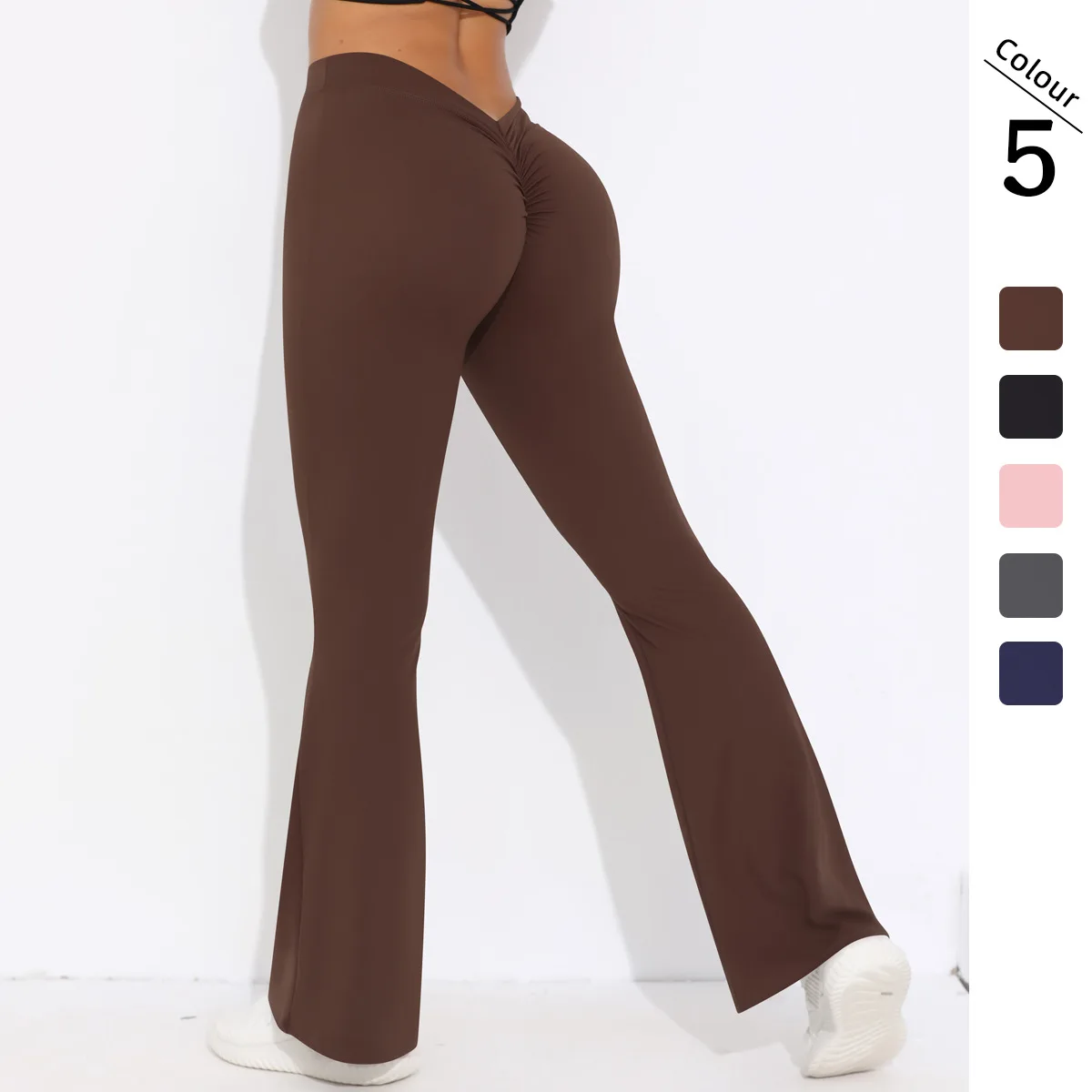 

Flare Leggings V-shaped Hip Yoga Pants Women High Waist Push Up Wide Leg Pants Women Gym Fitness Sports Flared Workout Tights