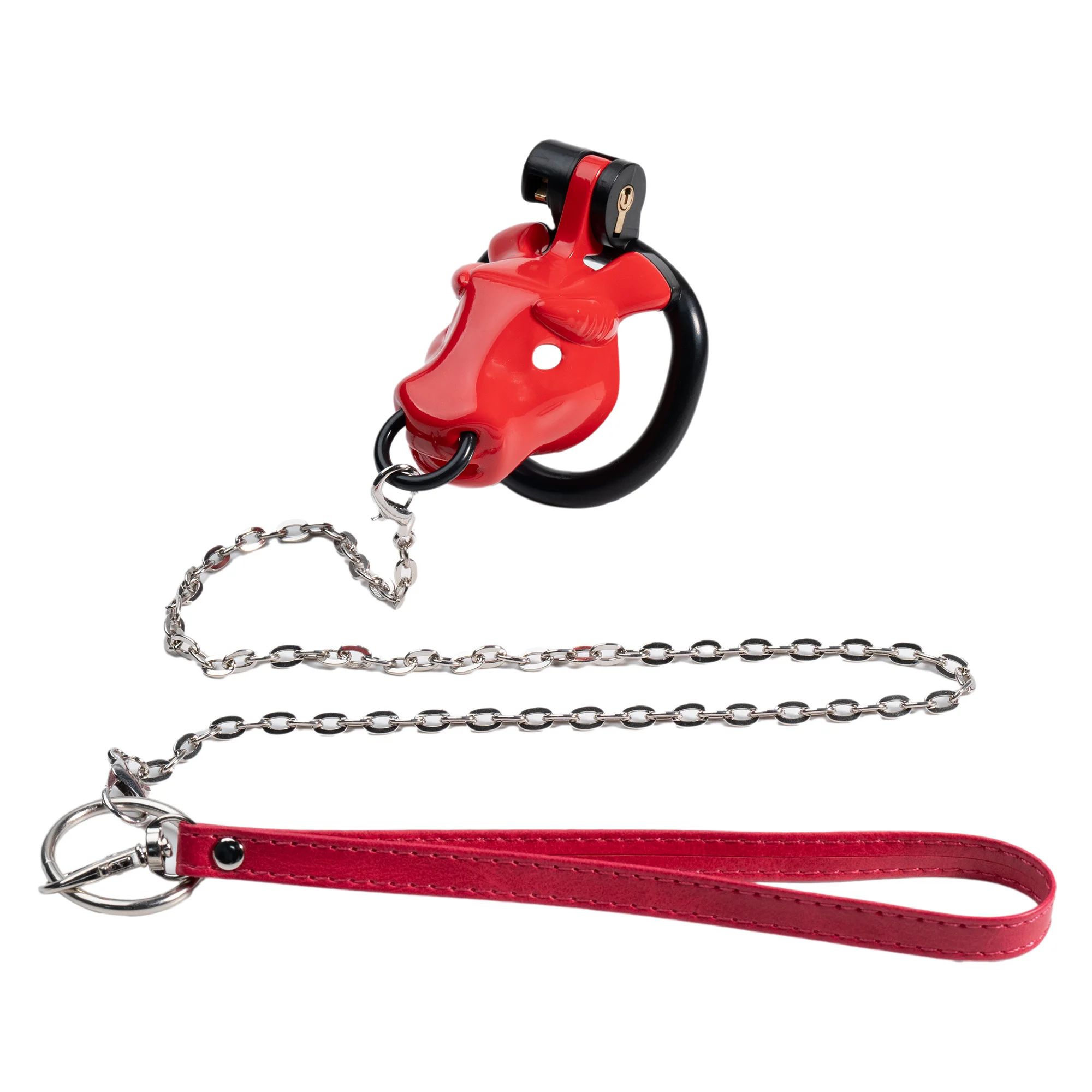 Cow Chastity Lock, Traction Chastity Lock, Male Lower Body Restraint, SM Dog Collar Chastity Device view 5