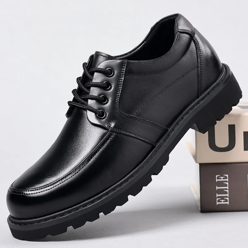 2026 Summer New Hallow Leather Shoes for Men Black Fashion Business Dress Shoes Male Lace Designer Platform Shoe Man - Image 6