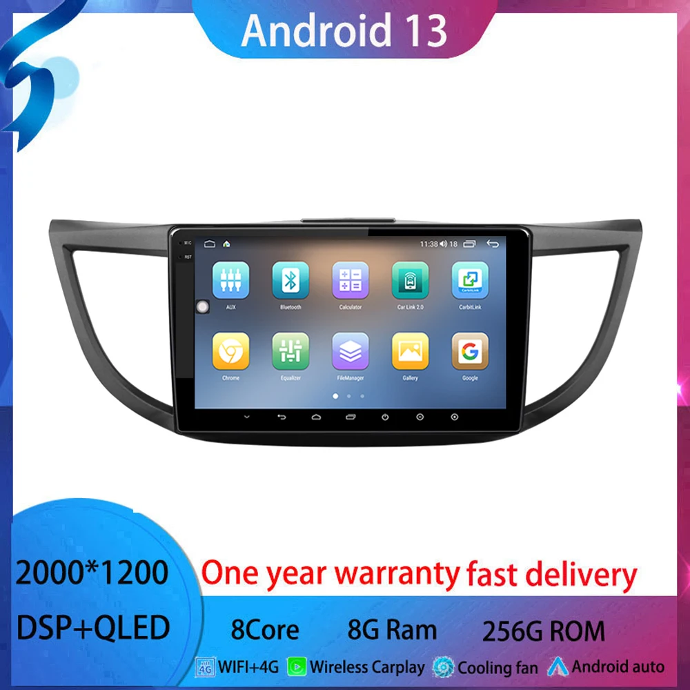 

For Honda CR-V RM RE 2011-2018 android 13 Car Radio Multimedia Video Player Navigation stereo GPS WIFI+4G QLED Screen BT Carplay