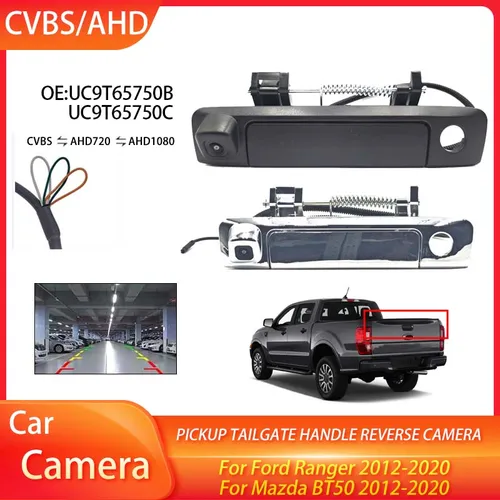 Cámara de visión trasera para maletero de coche AHD 1080P, cámara de estacionamiento para vehículo para Ford Ranger 2012-2020 para Mazda BT50 2012-2020