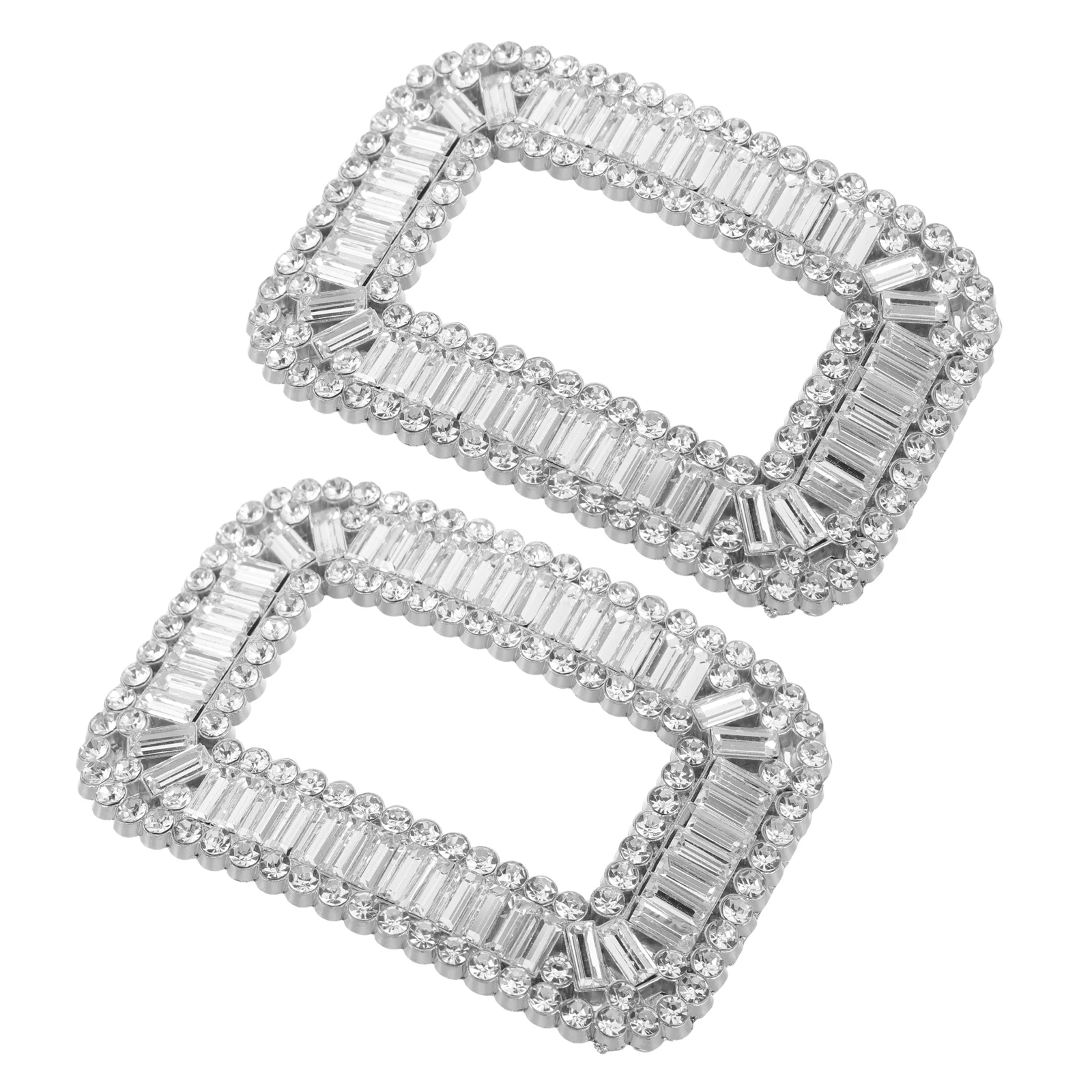

2pcs Women Shoe Clips: Rhinestone Crystal Buckle Decor For Heels Flats Sandals Boots Wedding Party Bridal Evening Prom Accessory