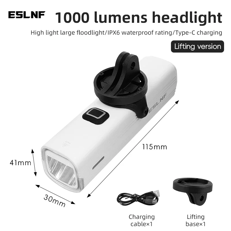 High Light 1000lm MTB Road Bike Front Light Aluminum Alloy Night Safety Cycling Light Rainproof Bicycle Headlight Bicycle Light