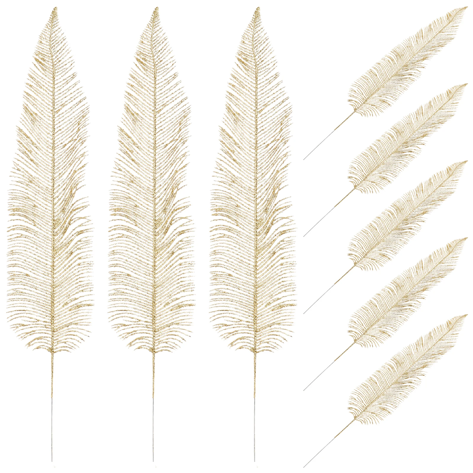 8 قطع من أوراق الشجر المزيفة، أوراق لامعة احتفالية، أوراق شجر اصطناعية، مستلزمات إكليل عيد الميلاد