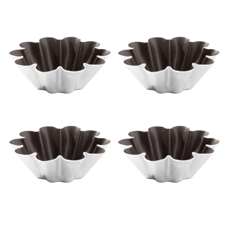 

4Pcs Eggs Tart Molds Aluminium Small Tart Pans and Muffins Cups Cake Tartlets Cookie Molds Bakings Tool