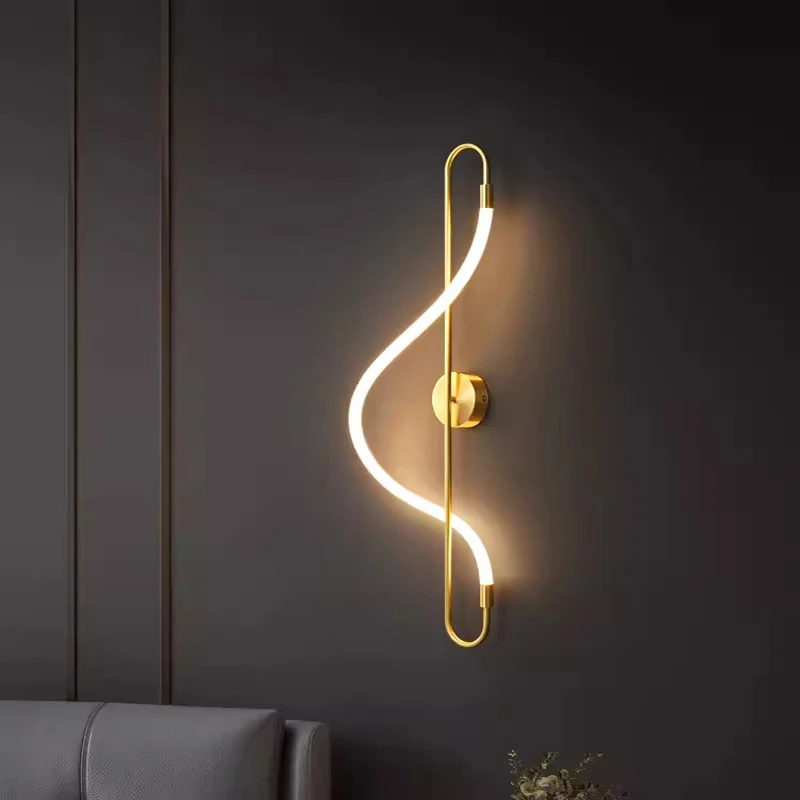 New Minimalist Creative Note Wiring LED Wall Lamp For Living Room Background/Staircase Wall Hanging Corridor Light