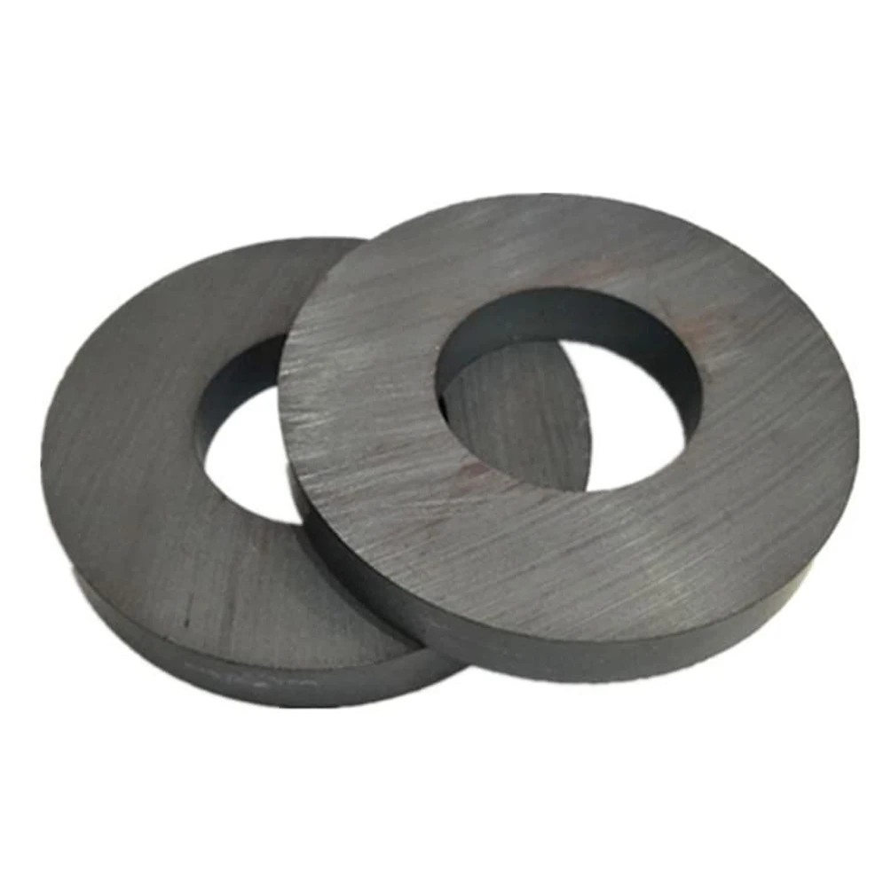 

Y30 Ceramic Ring Magnet, OD 60 mm x ID 24mm x 10 mm 2.4" Large Ferrite Magnets. 2 Pack