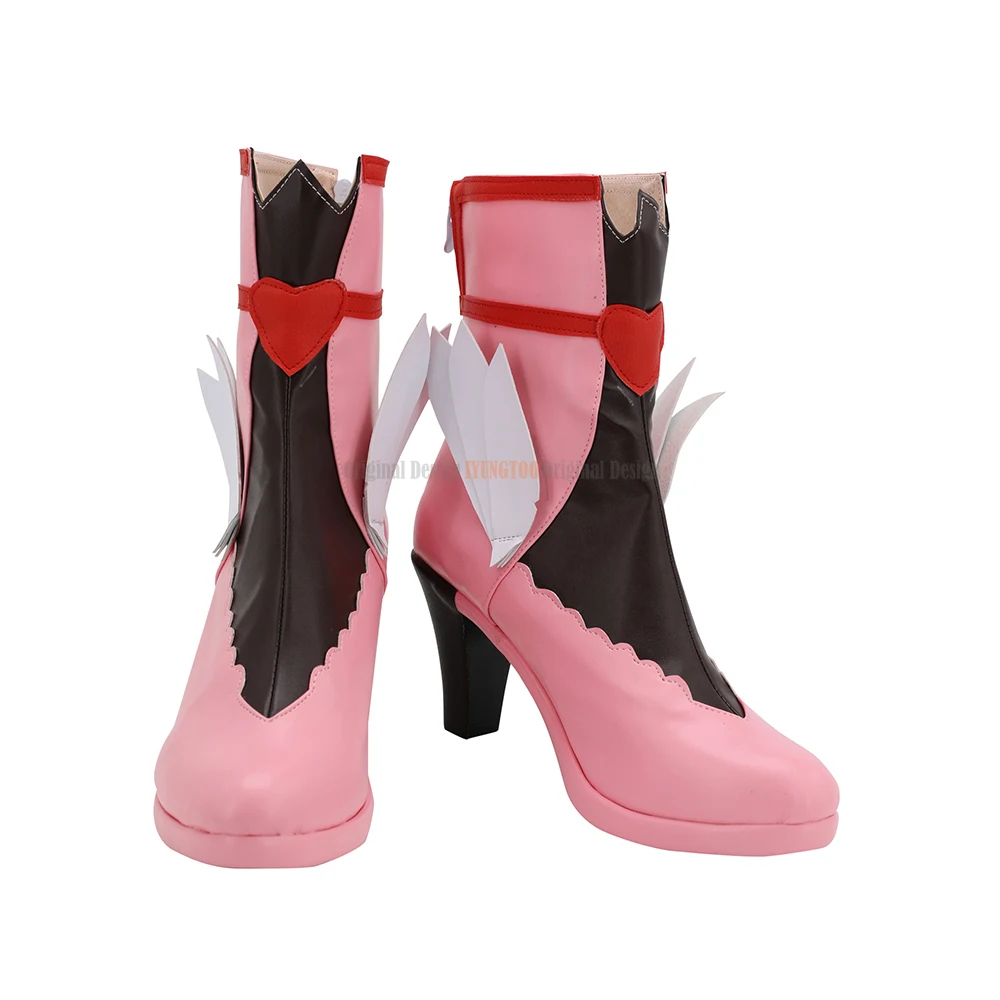 Magic Girl Hana Song Boots Cosplay OW DVA Pink Shoes High Heel Cosplay Boots Halloween Carnival Customized Shoes