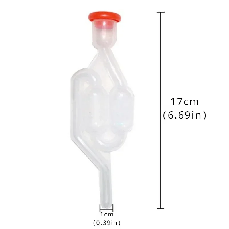 صمام تخمير النبيذ - قفل هواء أحادي الاتجاه لصنع البيرة/الوسط، قفل هواء بلاستيكي بدون فقاعات مع غطاء، مجموعة تخمير منزلية