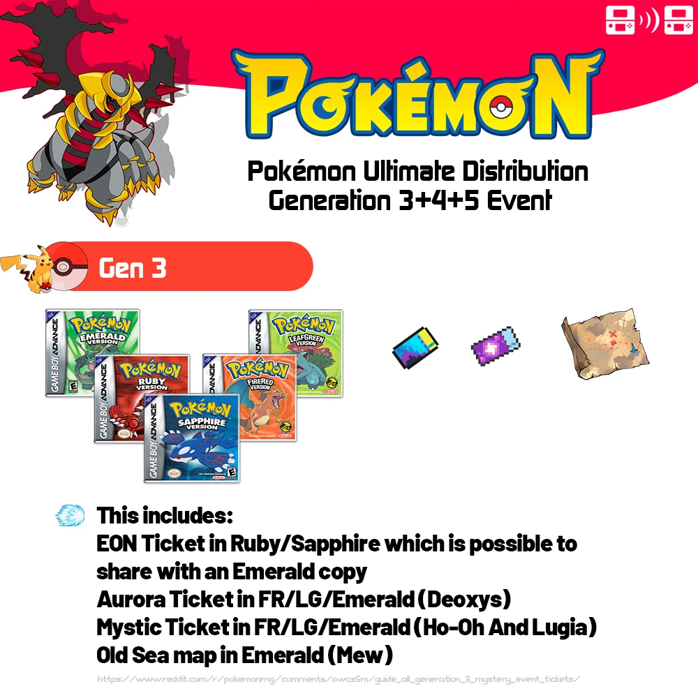 Nadaje się do karty do gier NS Pokemon Ultimate 3. generacji 4. generacji i 5. generacji Pokemon Distribution