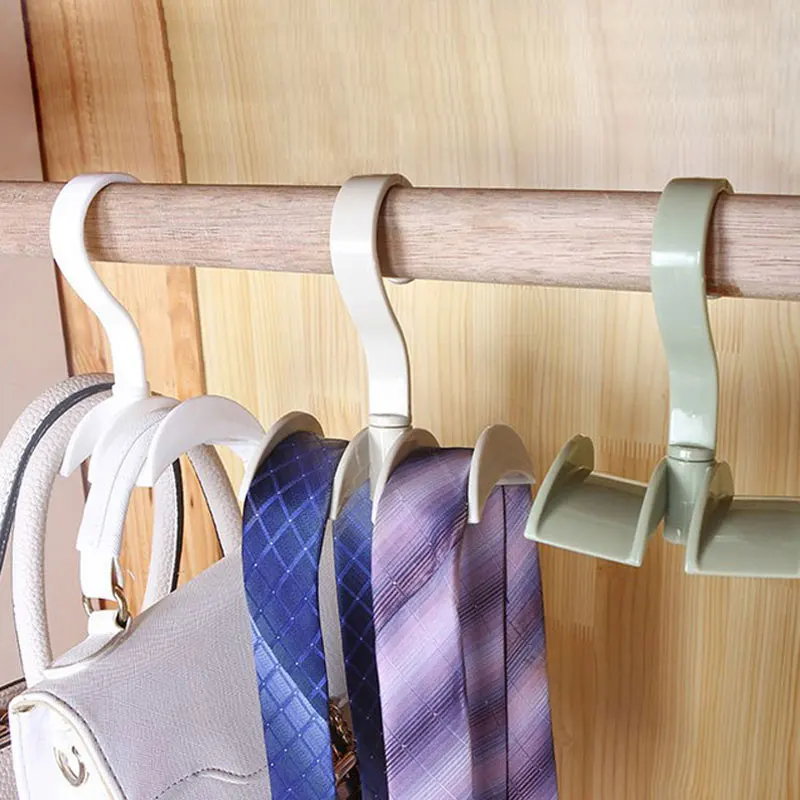 Multi-Function Closet Bag Storage Rack Rotation Scarf Tie Hanger Purse Hooks Wardrobe Belt Hook Wardrobe Handbag Organizer