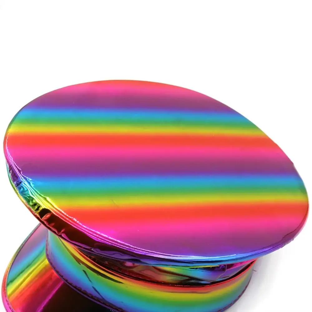 Unisex Design PU Leather Laser Hats UV Protection Waterproof Captain Cap Flat Caps Sunscreen Baseball Cap Prom Performance Bar