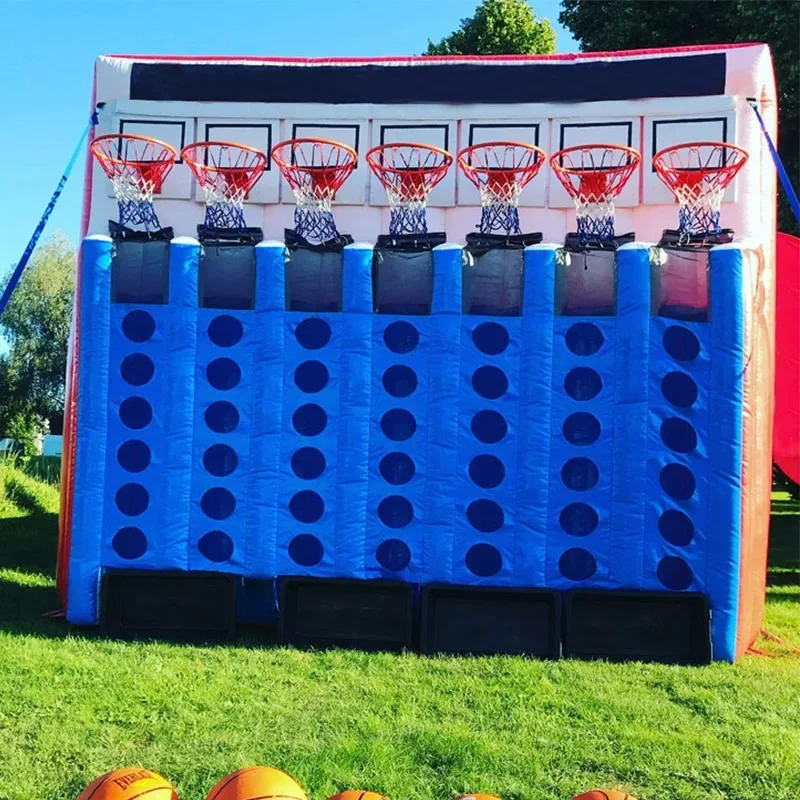 Outdoor Inflatable Basketball Shooting Game Connect 4 Game, Inflatable Basketball Connect Four For Sale