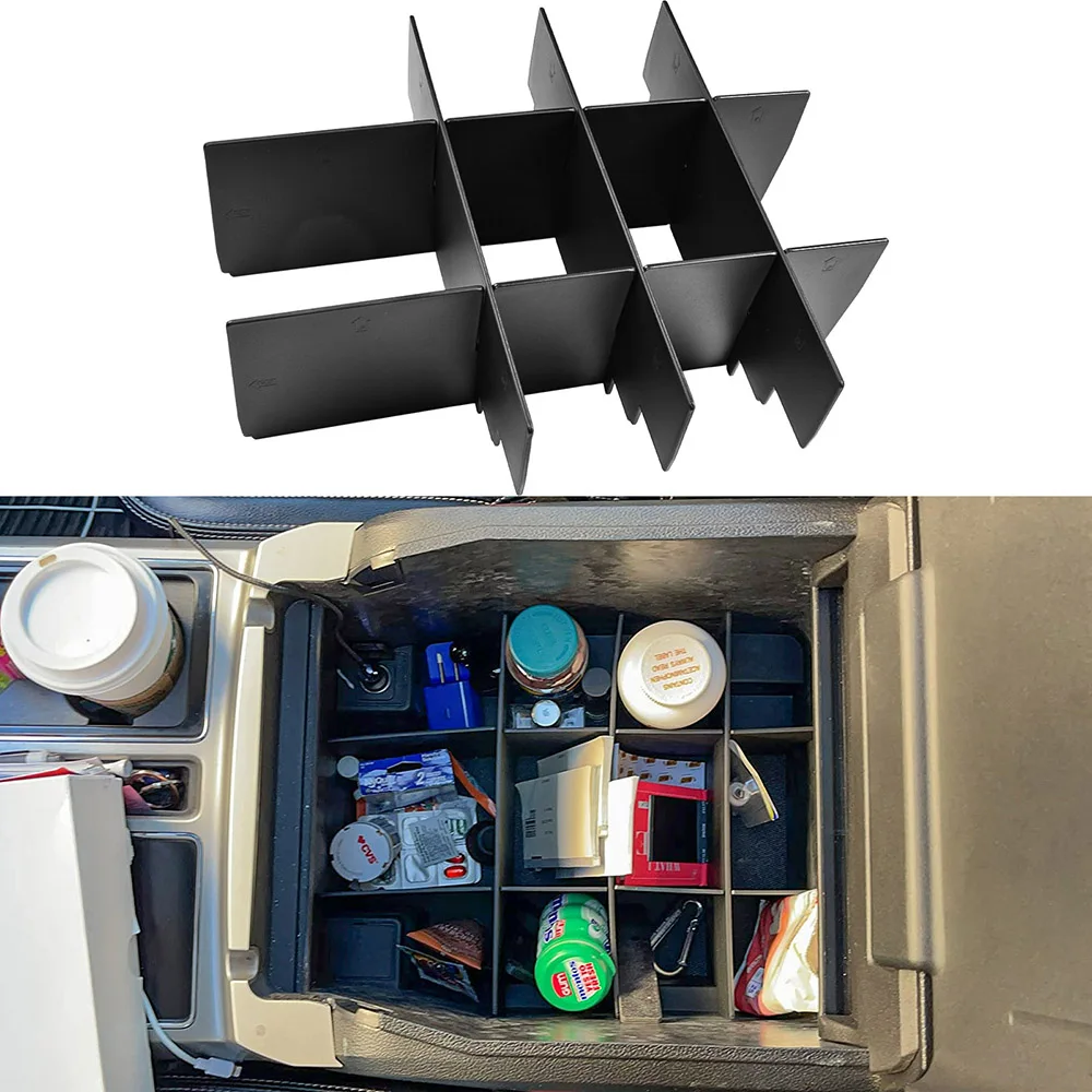 

Center Console Organizer Dividers for Ford F150 2015-2018 2019 2020 Car Interior Accessories, Insert Tray Armrest Storage Box