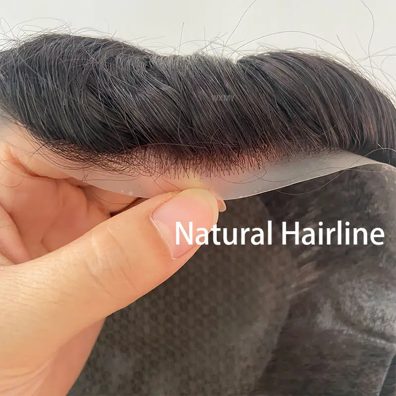 Men Wig Diamond Lace Base With Silicone Microskin Around Male Hair Prosthesis Toupee Men Natural Human Hair Wigs For Men Systems