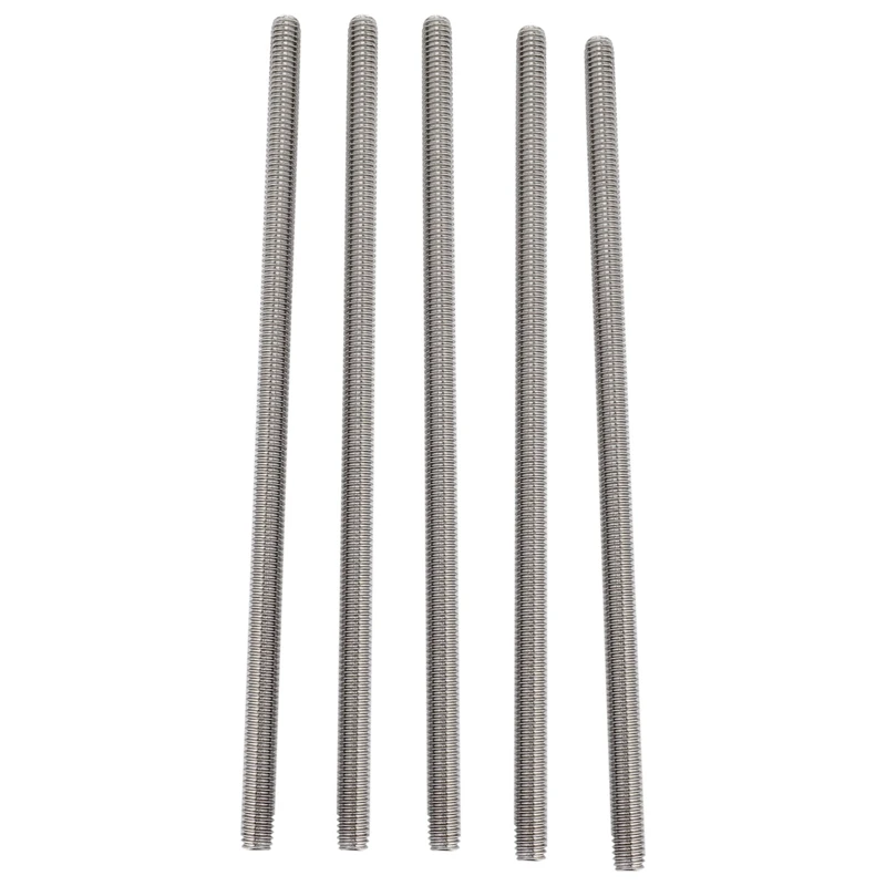 M6 X 150Mm 304 Stainless Steel Fully Threaded Rod Bar Studs Hardware 5 Pcs