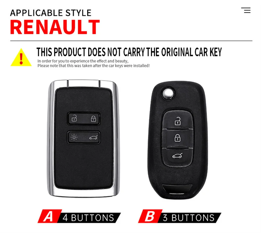 Alloy Key Case Cover For Renault Austral Kadjar Clio Megane Captur Arkana Koleos Zoe Scenic Dacia Sandero Duster Jogger