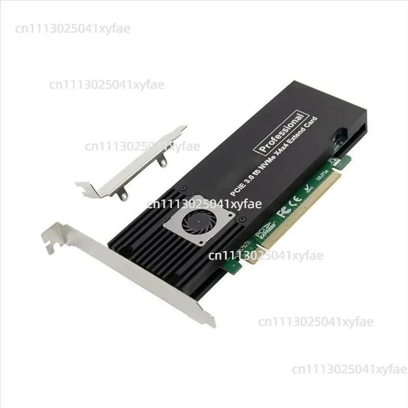 PCIe x16 ASM2824 to 4-Port M.2 NVMe SSD Adapter, Quad M-Key NVMe to PCIe Expansion Card