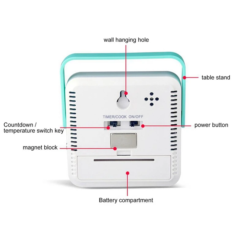 AIAI Digital Food Thermometer Cooking Temperature Alarm Cooking Timer With LED Display Stainless Steel Probe