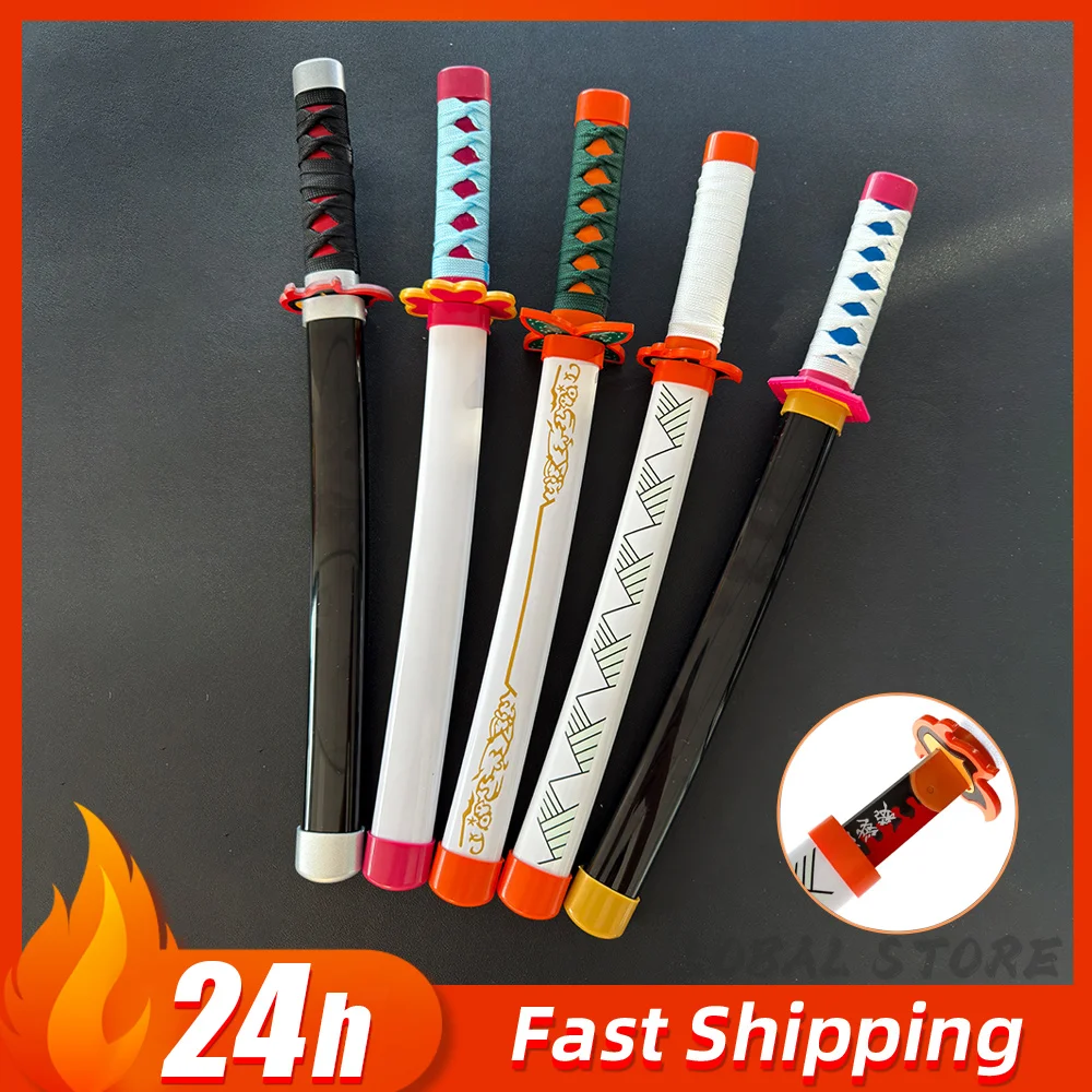 42cm katana demon slayers Plastic Nylon Toys knife weapons Model Cosplay Prop Anime Tanjirou Samurai sword Collection Boy Gifts