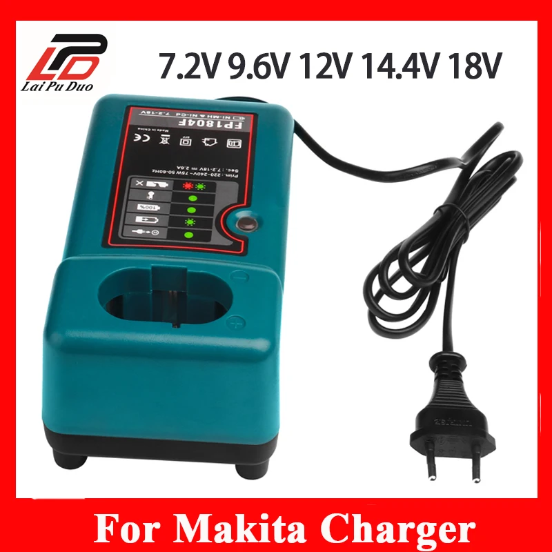 

For Makita Replacement Battery Charger 7.2V 9.6V 12V 14.4V 18V NI-MH NI-CD Battery DC1804 DC1414T DC1414F 9100A 9001