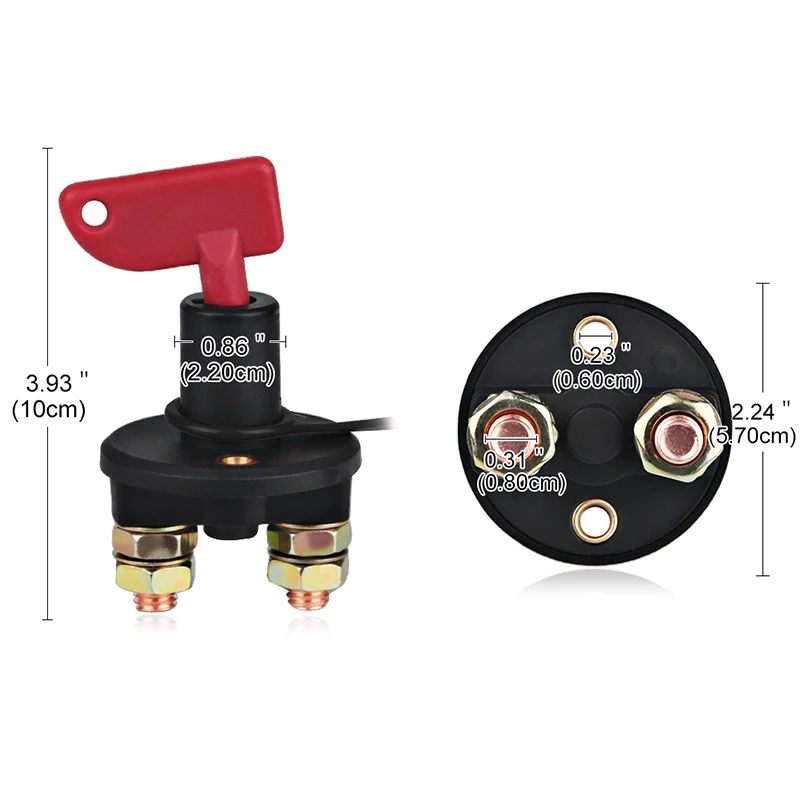 12V/24V Samochodowy wyłącznik akumulatora Główny wyłącznik awaryjny Akumulator pojazdu Wyłącznik zasilania Odłącz izolator Wyłącznik główny — zdjęcie 4