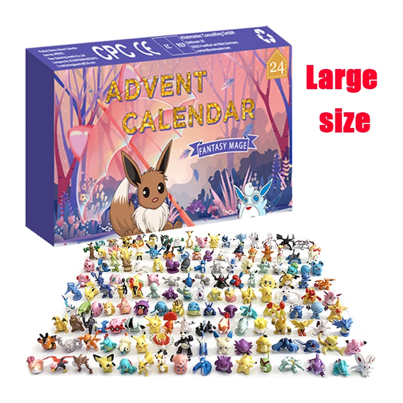 Pokemon Eevee Advent Calendar Gifts Box Cartoon Anime Elf Toy Pikachu Children\'s Christmas Toys Gifts Countdown Descent Gift Box