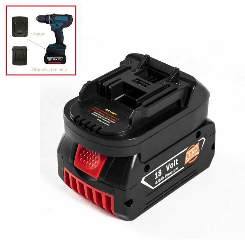 BS18MT 배터리 어댑터 컨버터 USB, Bosch 18V BAT619G/620 배터리, Makita 18V BL 1860 리튬 배터리로 변환